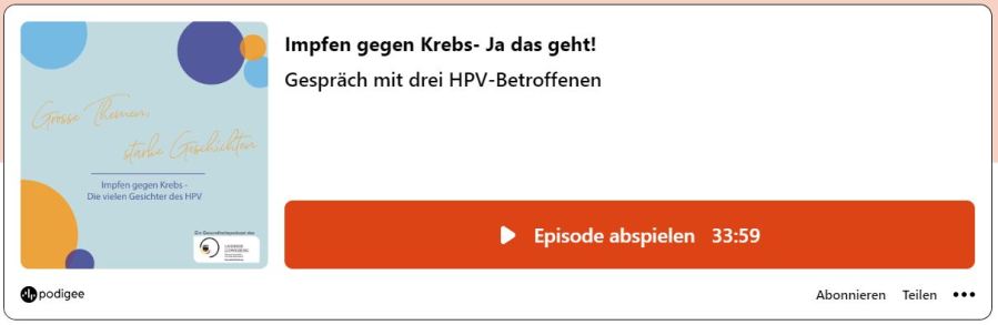 Grafik zum Podcast "Große Themen, starke Geschichten" des Ludwigsburger Gesundheitsamts.