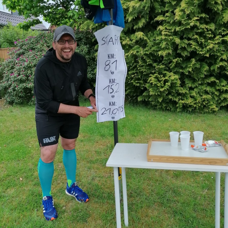 Stefan Kübler beim virtuellen Brooklyn Halbmarathon 2021.