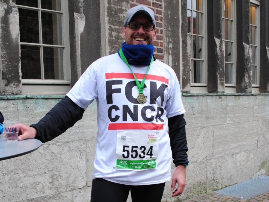 Stefan Kübler nach seinem ersten Halbmarathon.